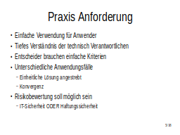 Praxis::Anforderung